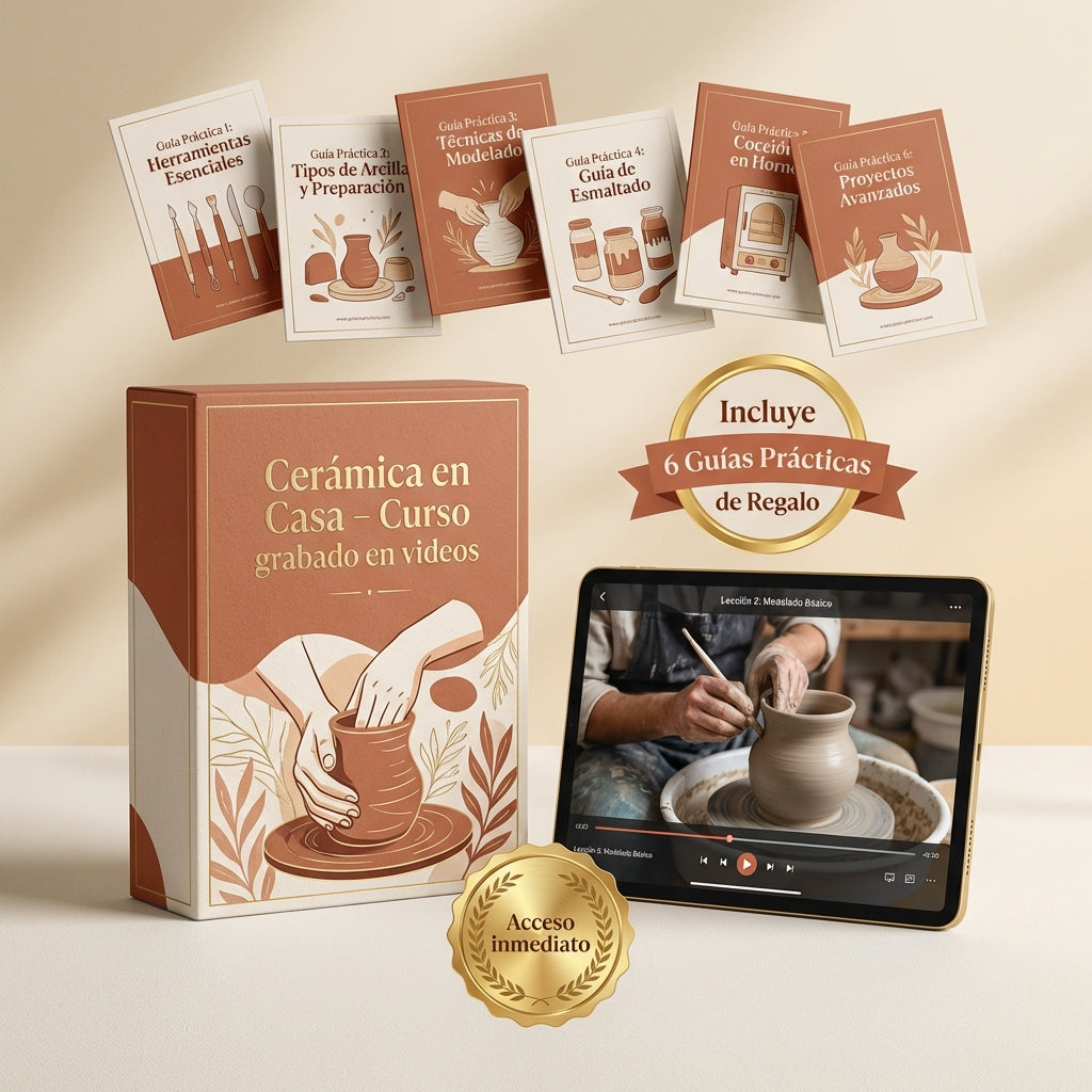 Cerámica en casa: Curso completo en Videos + 6 Guías Prácticas de Regalo
